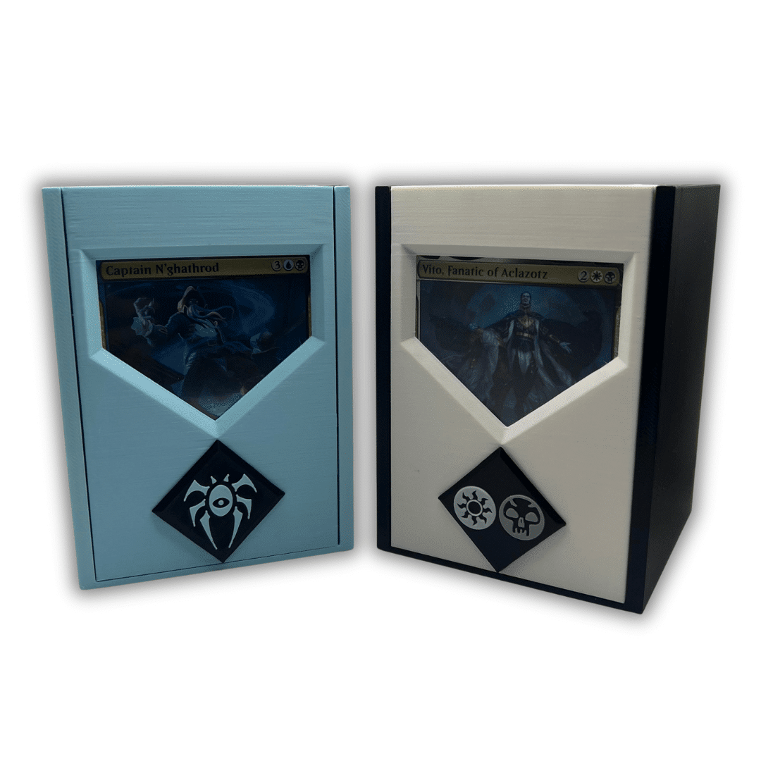 Two Ficking Games CommandView 3D printed MTG Commander deck boxes