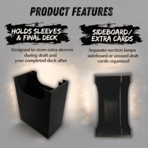 MTG draft organizer - Draft pack product features showcasing where deck is stored